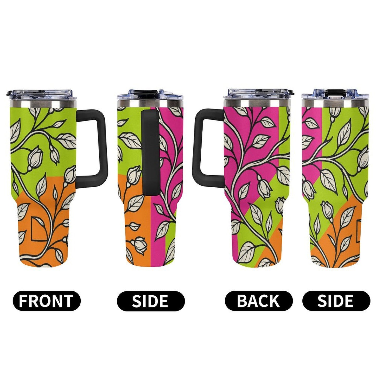 Bicchiere da 40 once con manico superiore multicolore