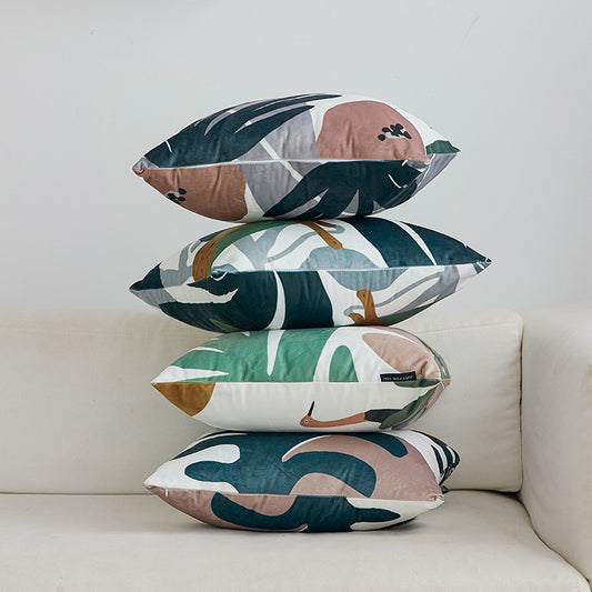 Fodera per cuscino in tessuto con motivo piante