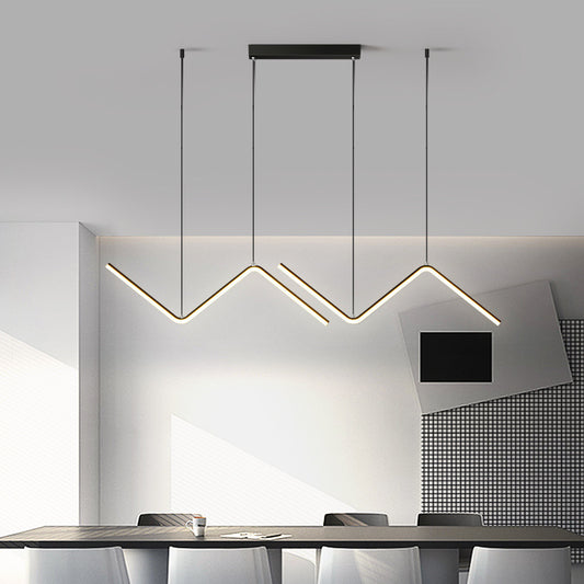 LinearEase Duo – Lampadario LED Regolabile in Alluminio & Ferro