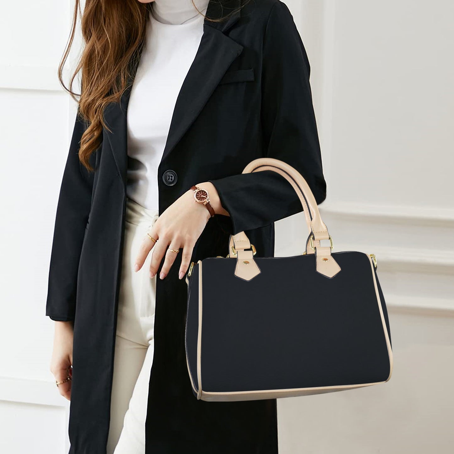 Borsa con manico in tinta unita "Black"