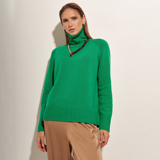 Elegante maglione coordinato con maniche raglan in tinta unita