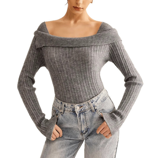 Maglione elegante con scollo ampio