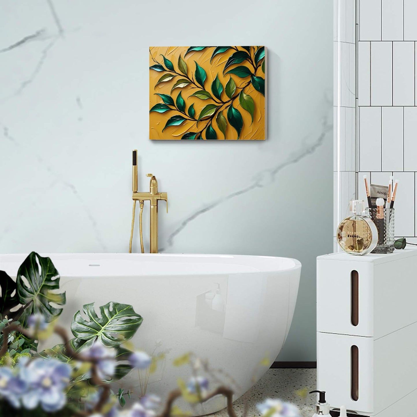 Pannello in Legno "Riflessi Dorati"