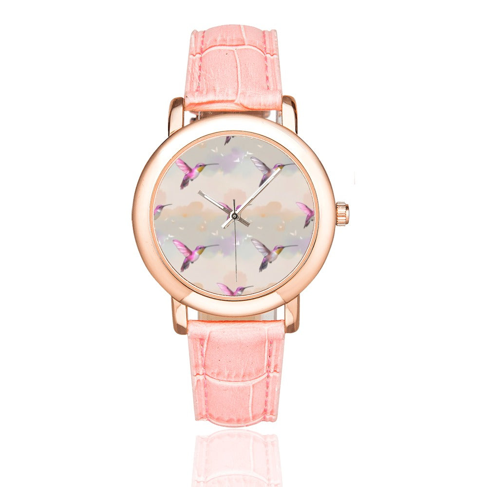 Orologio da donna con cinturino in pelle placcato oro rosa