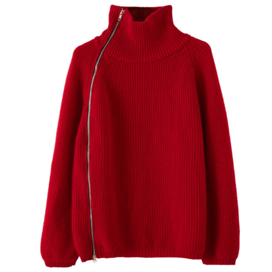 Maglione a collo alto e maniche lunghe