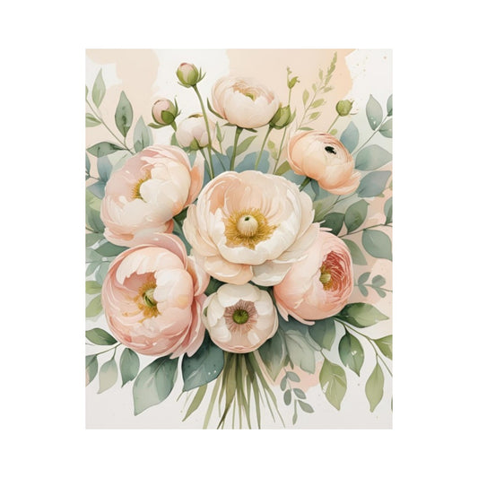 Pannello in Legno "Peonie Rosa"