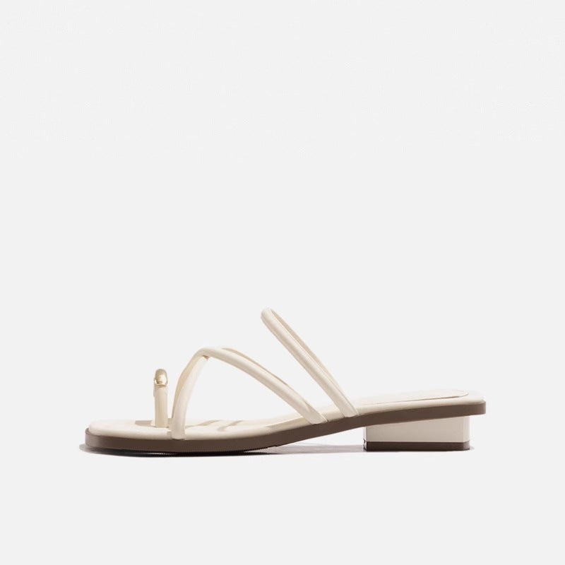 Ciabatte casual a punta tonda in microfibra con suola in gomma