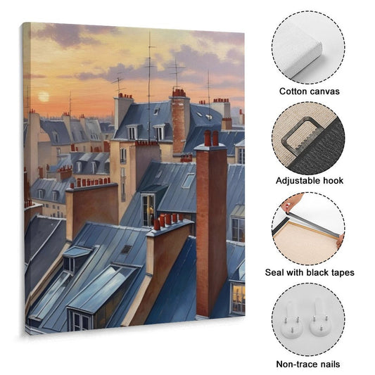 Cornice su tela "Tetti su Parigi"