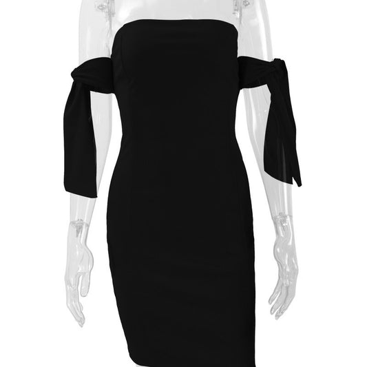 Abito Swing Lungo con Fascia e Fiocco