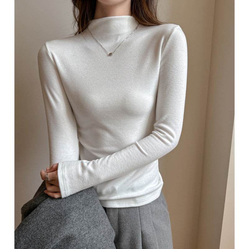 Maglietta a maniche lunghe con collo semi-alto