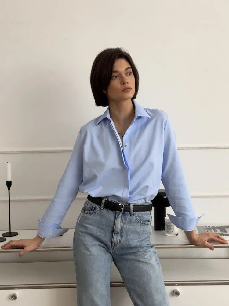 Camicetta casual, a maniche lunghe