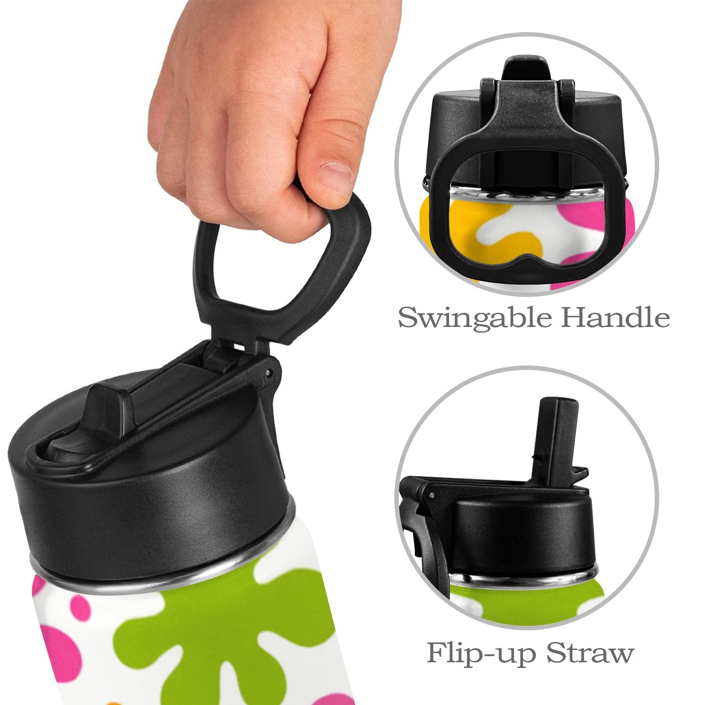 Borraccia per bambini con tappo a cannuccia