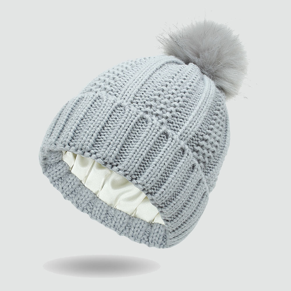 Cappello lavorato a maglia in raso elastico, largo e caldo