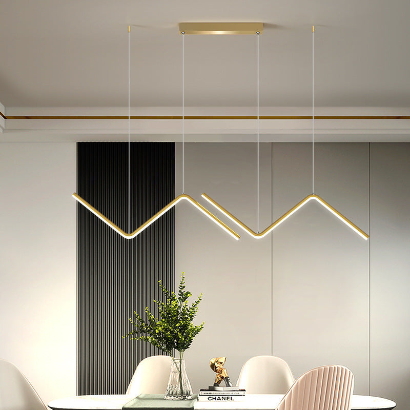 LinearEase Duo – Lampadario LED Regolabile in Alluminio & Ferro