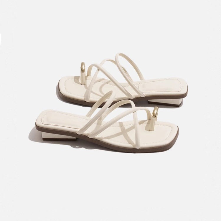 Ciabatte casual a punta tonda in microfibra con suola in gomma