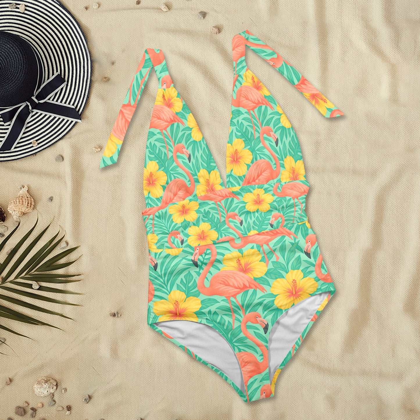 Costume da bagno da donna con scollo profondo e schiena scoperta