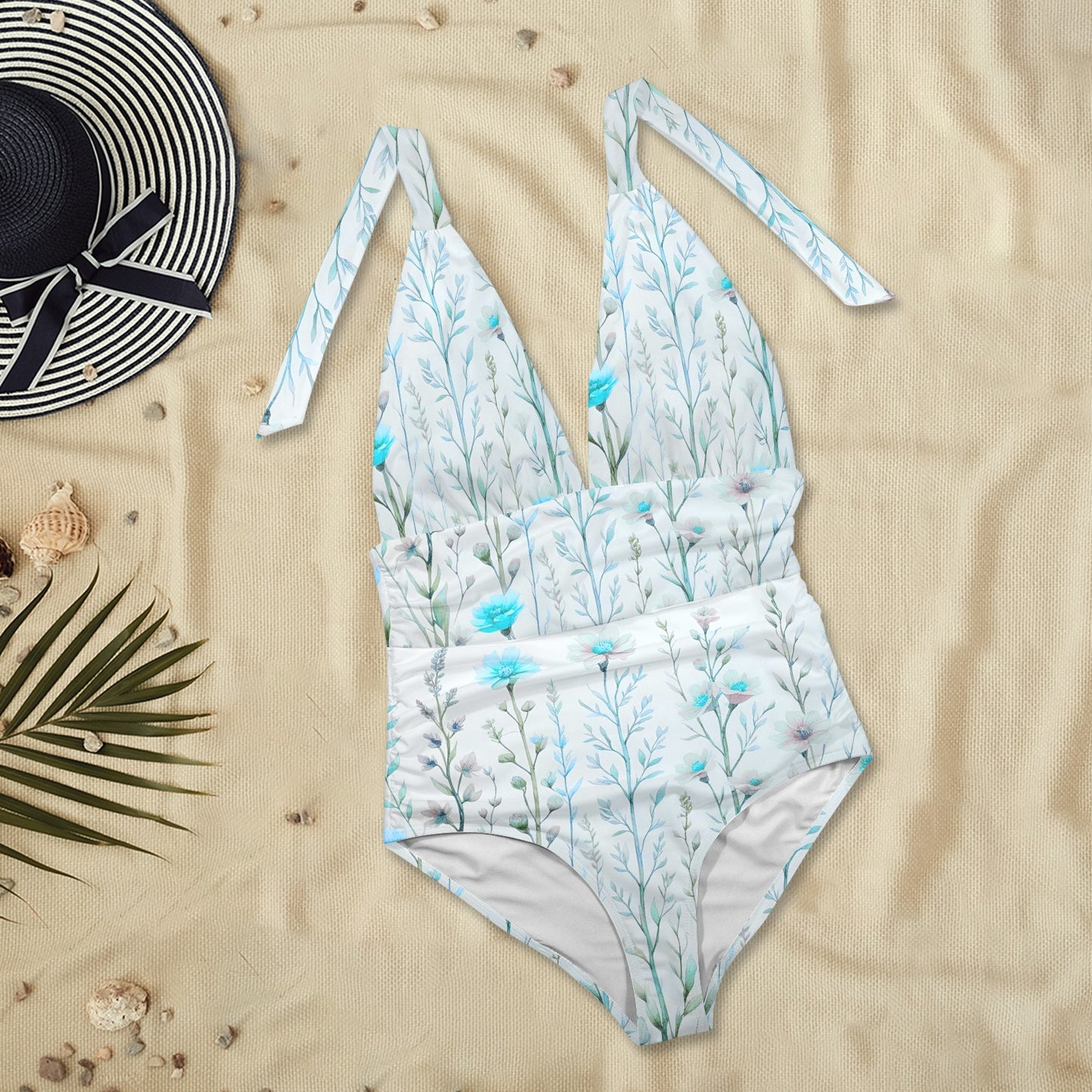 Costume da bagno da donna con scollo profondo e schiena scoperta