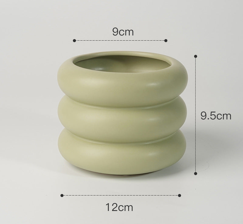 Vaso “Soft Rings” – Design Scultoreo Modern Pastel