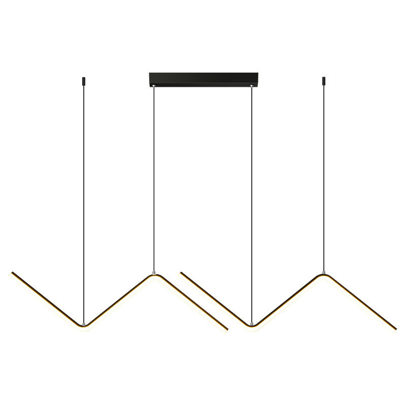 LinearEase Duo – Lampadario LED Regolabile in Alluminio & Ferro