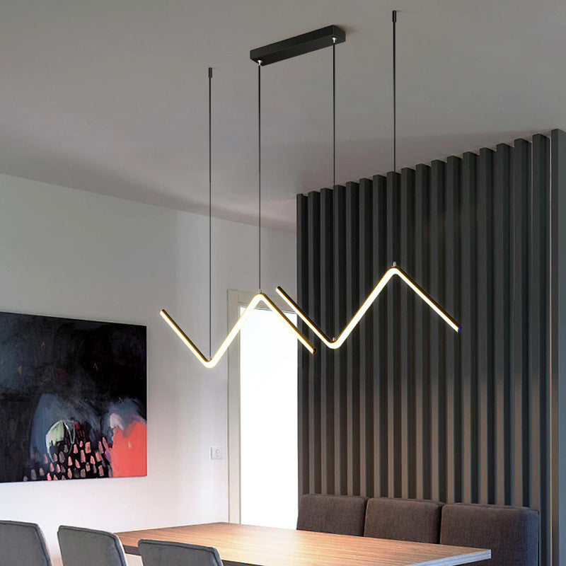 LinearEase Duo – Lampadario LED Regolabile in Alluminio & Ferro