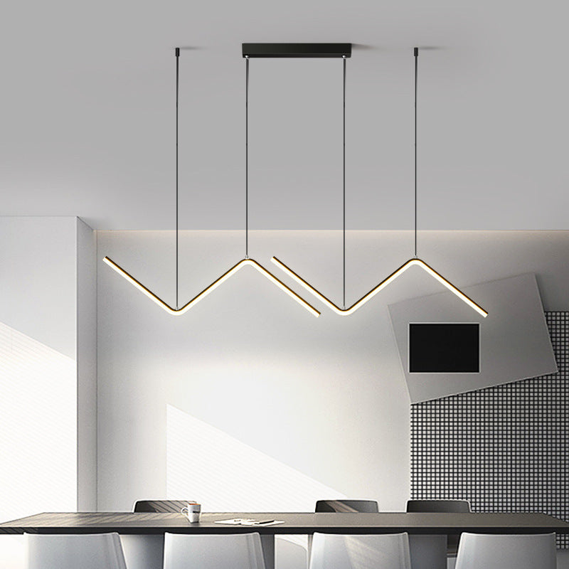 LinearEase Duo – Lampadario LED Regolabile in Alluminio & Ferro