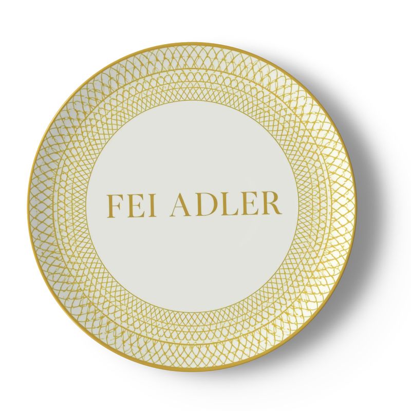 “Piatto Corona Dorata in ceramica – FEI ADLER Luxury Tableware”