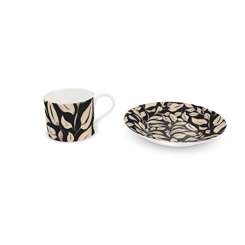 “Tazzina & Piattino Notte Botanica – FEI ADLER Luxury Coffee Set”