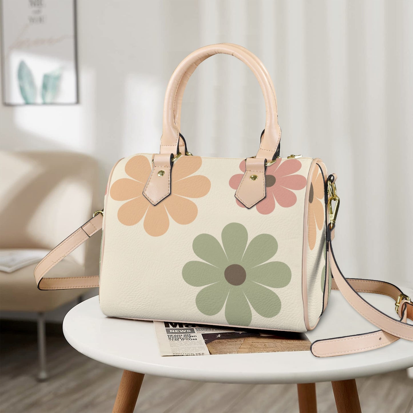 Borsa con manico "Margherite Pastello"