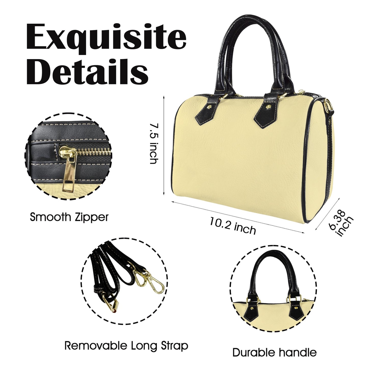 Borsa con manico in tinta unita "Crema"