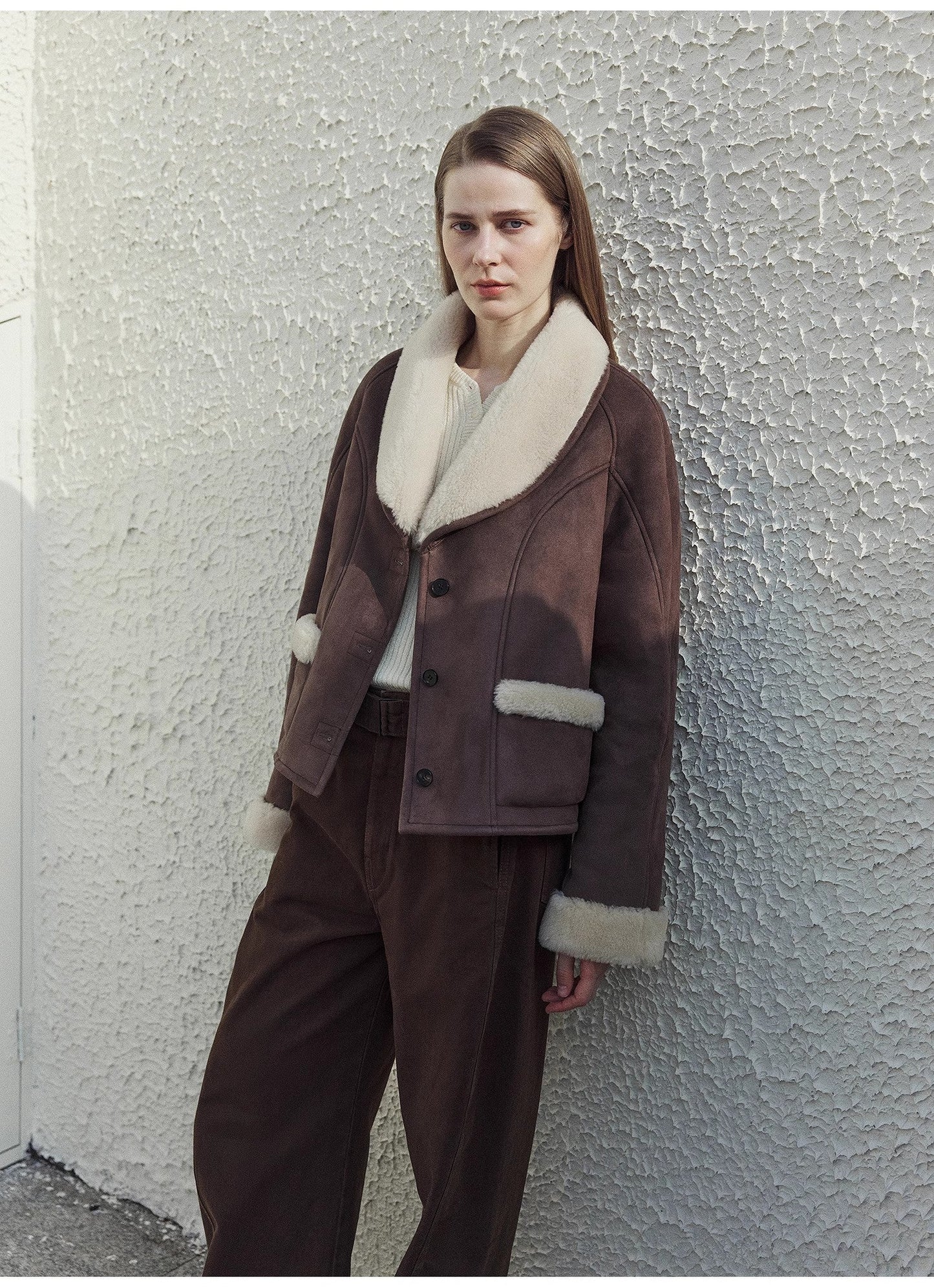 Cappotto corto in pelliccia di lana di alta qualità importato "Pure Era"