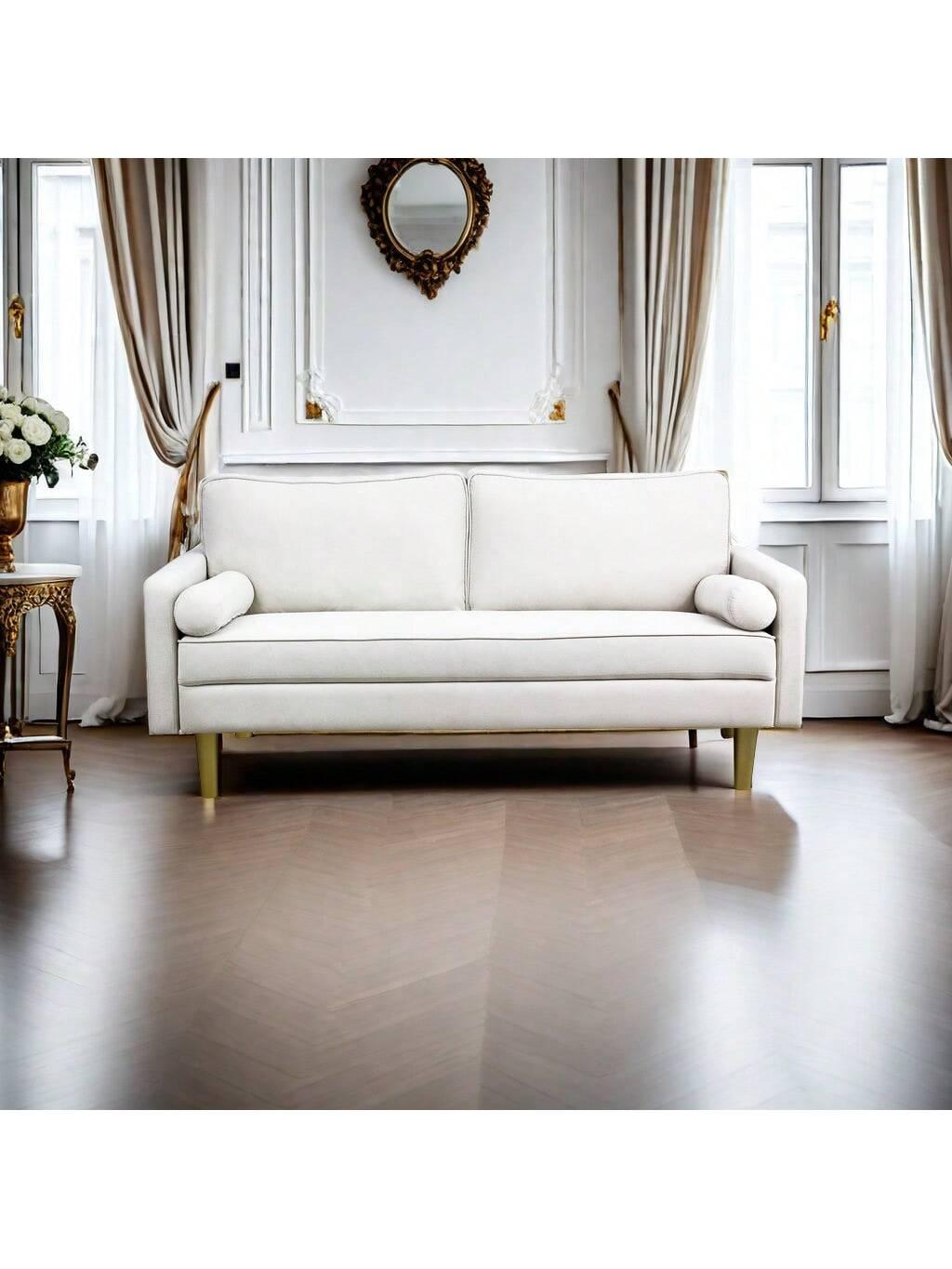 Divano in lino con 2 cuscini,  moderno ed elegante