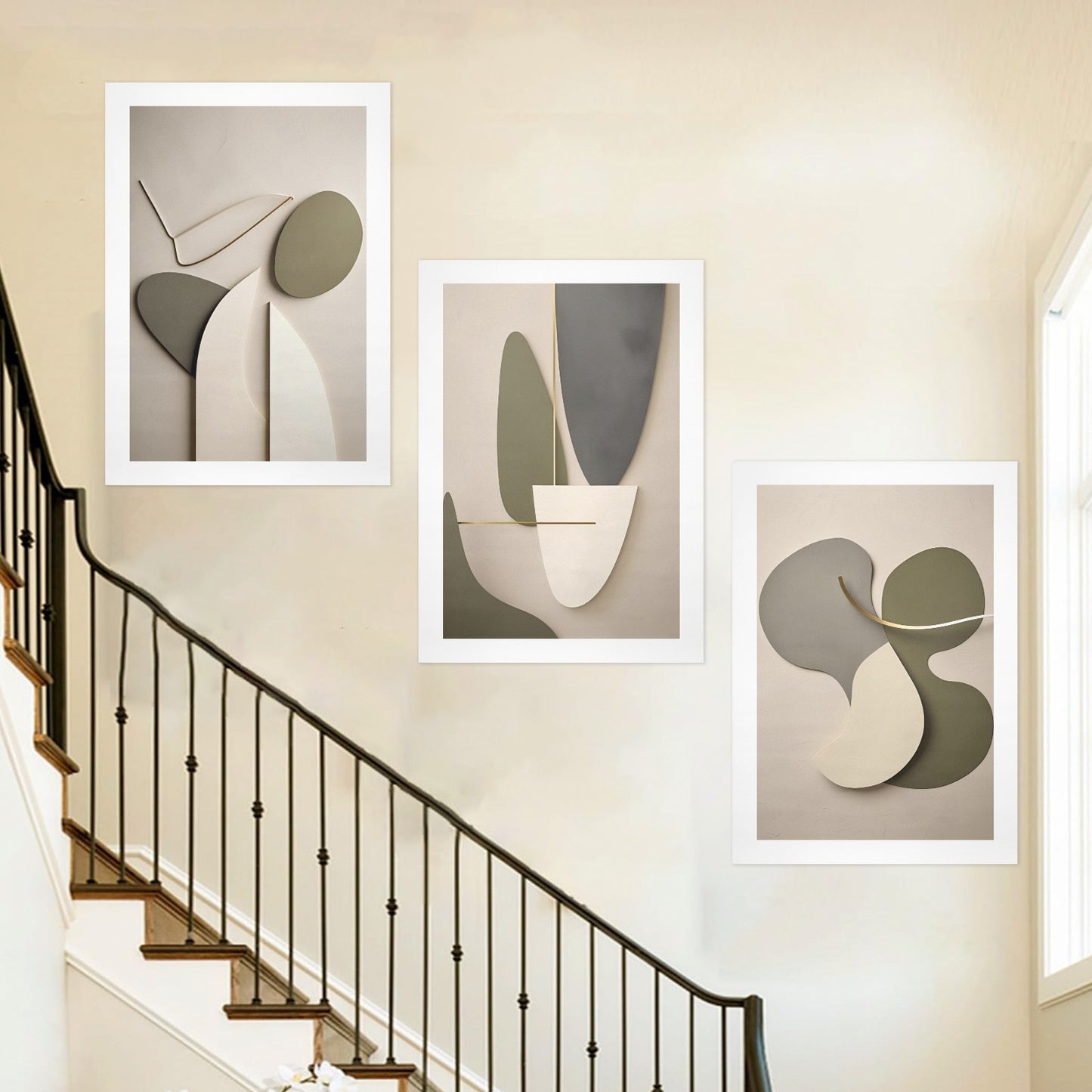 Trittico Artistico, stampa su tela "Abstract"