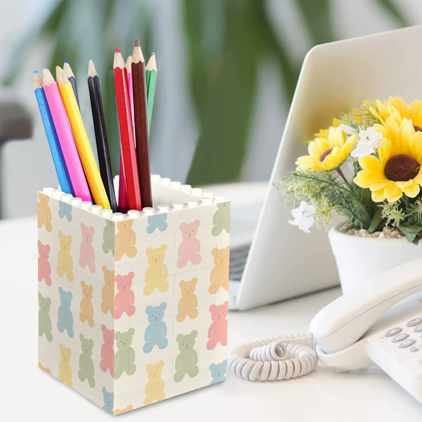 Portapenne in mattoncini da costruzione personalizzati