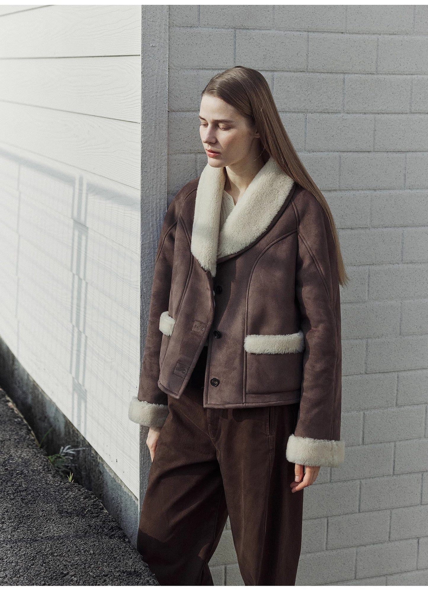 Cappotto corto in pelliccia di lana di alta qualità importato "Pure Era"