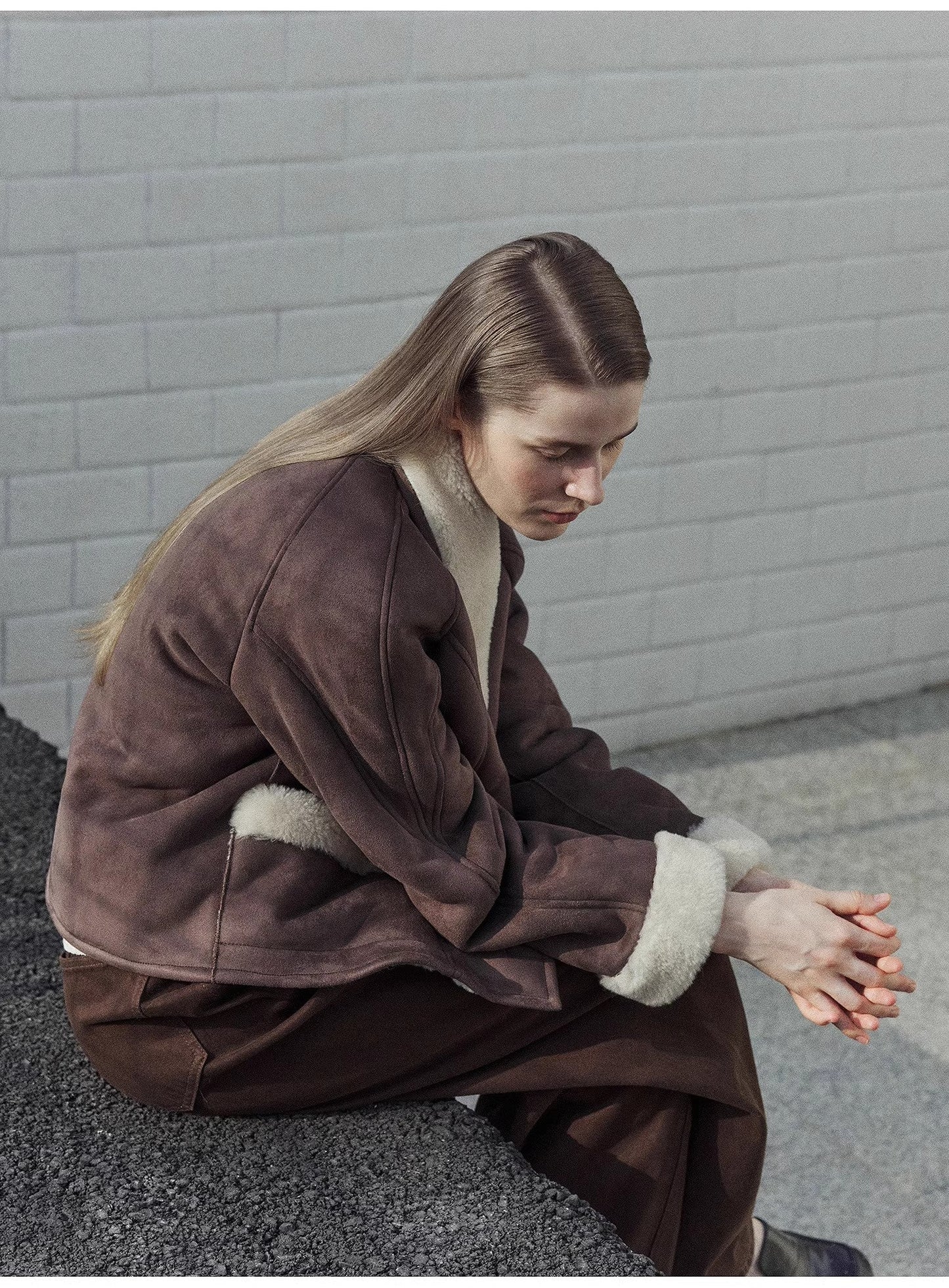 Cappotto corto in pelliccia di lana di alta qualità importato "Pure Era"