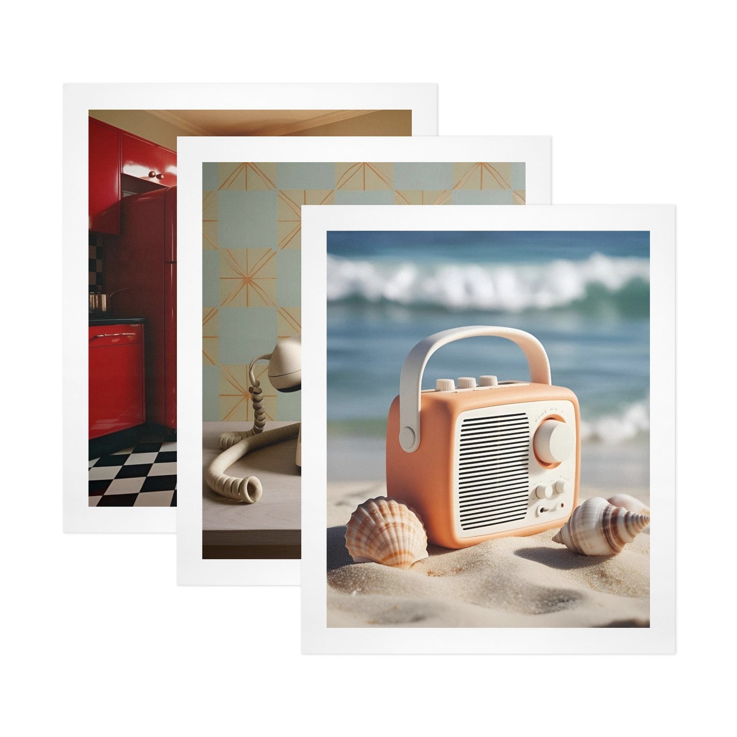 Trittico Artistico, spampa su tela "Vintage"