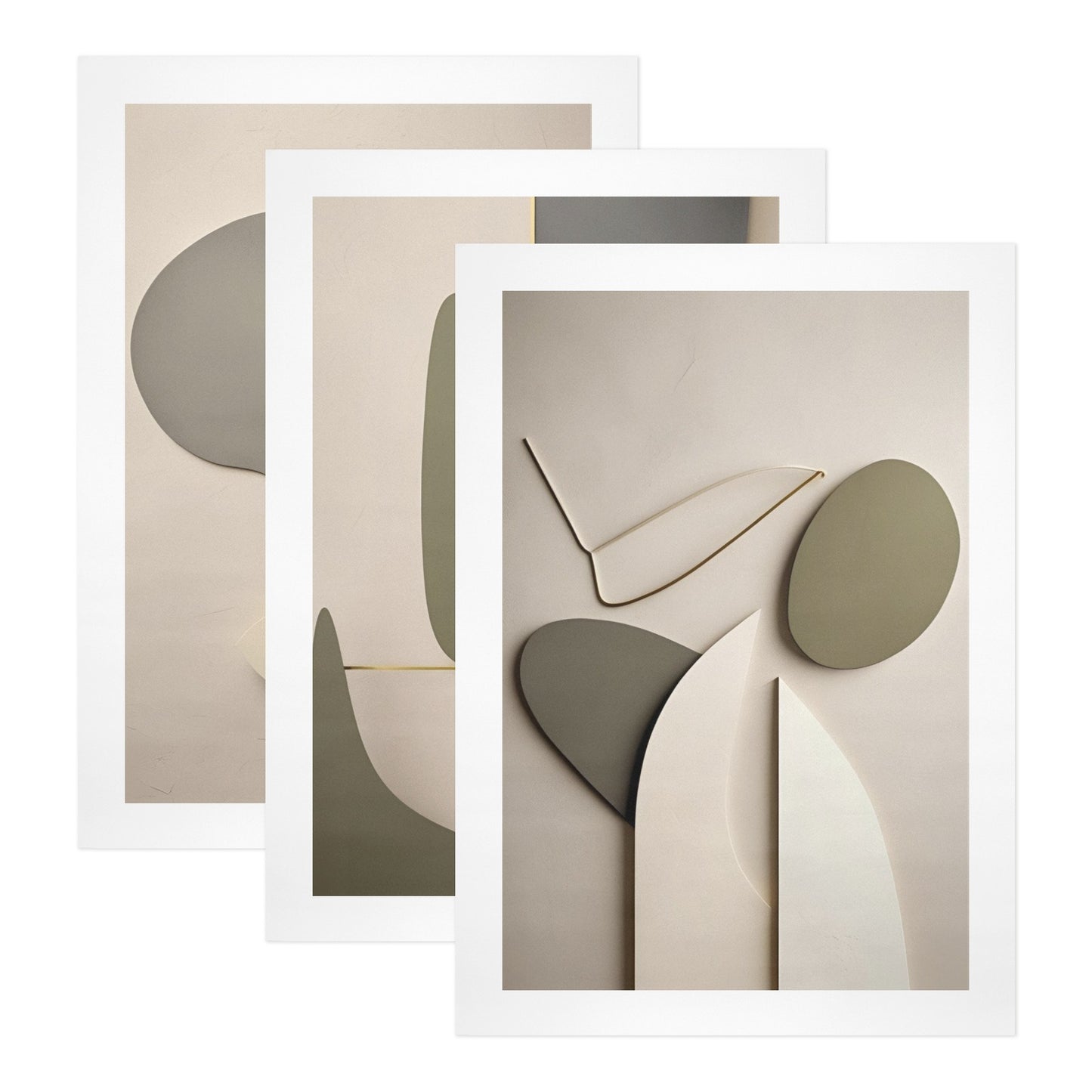 Trittico Artistico, stampa su tela "Abstract"