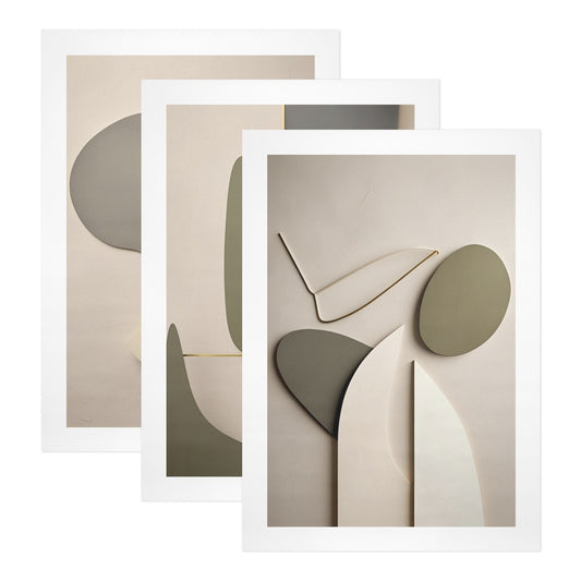 Trittico Artistico, stampa su tela "Abstract"