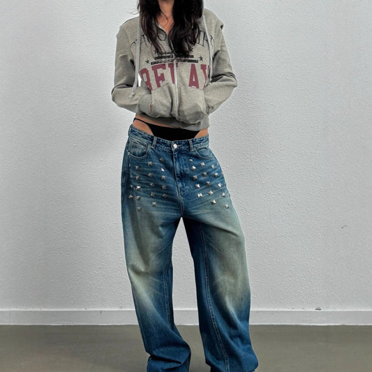 Jeans larghi personalizzati in stile High Street