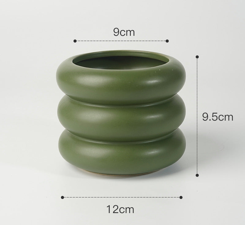 Vaso “Soft Rings” – Design Scultoreo Modern Pastel