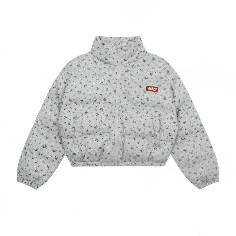 Cappotto imbottito in cotone con stampa floreale