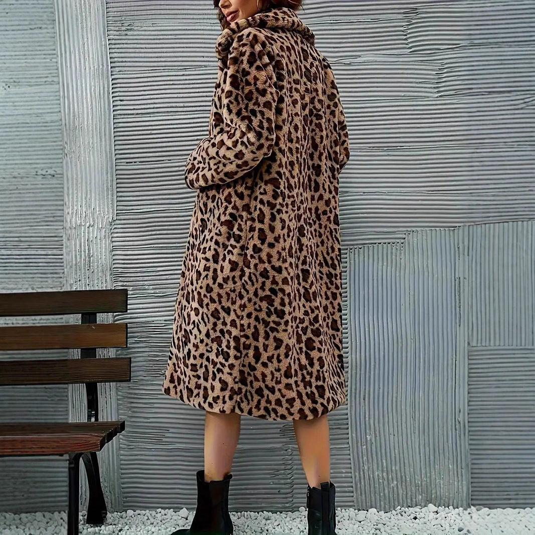 Trench coat con stampa leopardata