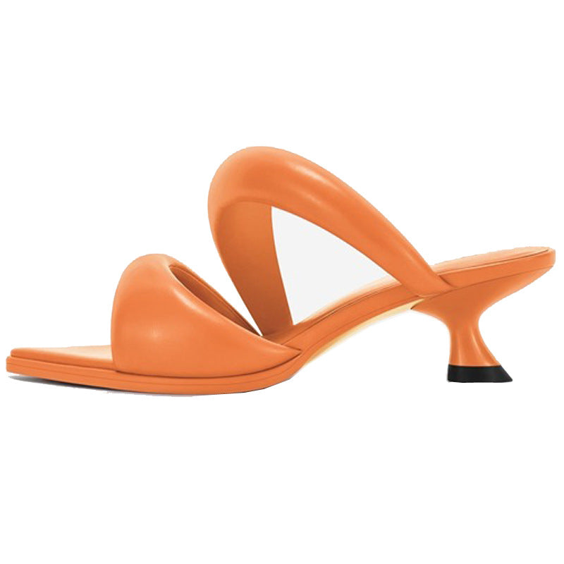 Sandali a punta in microfibra con fodera in pelle ovina