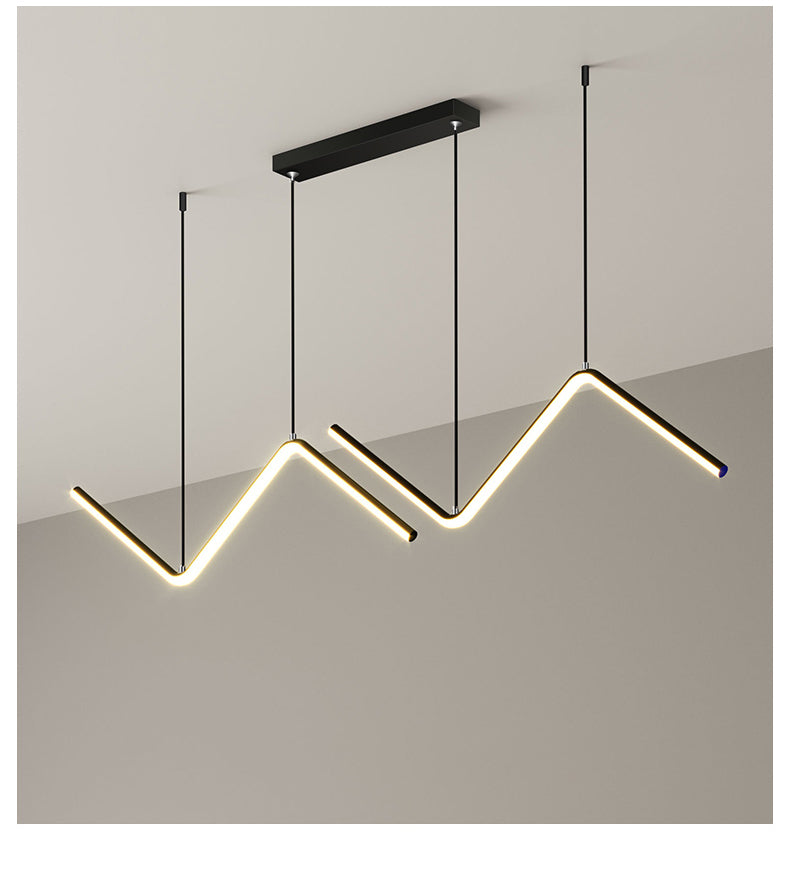 LinearEase Duo – Lampadario LED Regolabile in Alluminio & Ferro