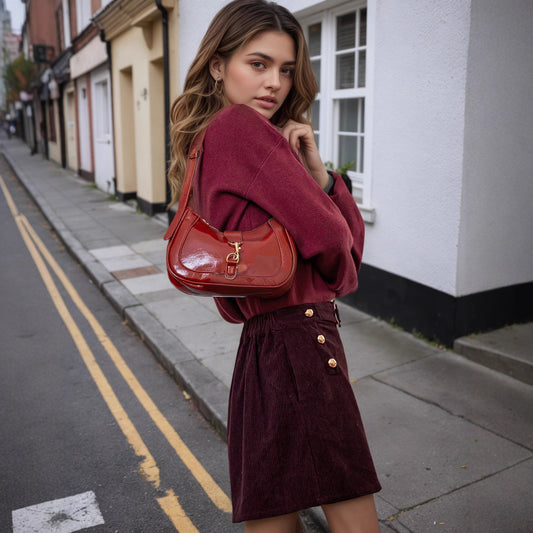 Gonna midi versatile e attillata con fibbia in metallo