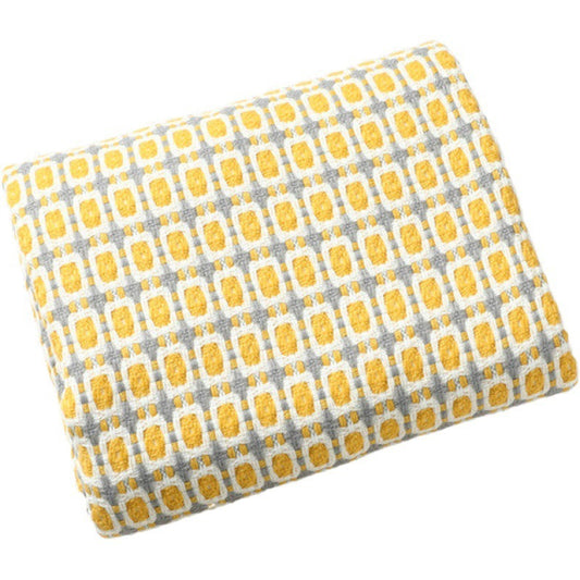 Coperta di lana con nappa pied de poule