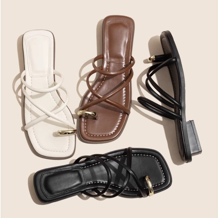 Ciabatte casual a punta tonda in microfibra con suola in gomma