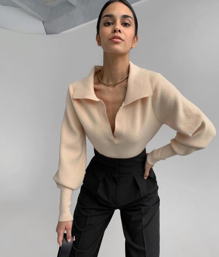 Maglione elegante con risvolto Paul