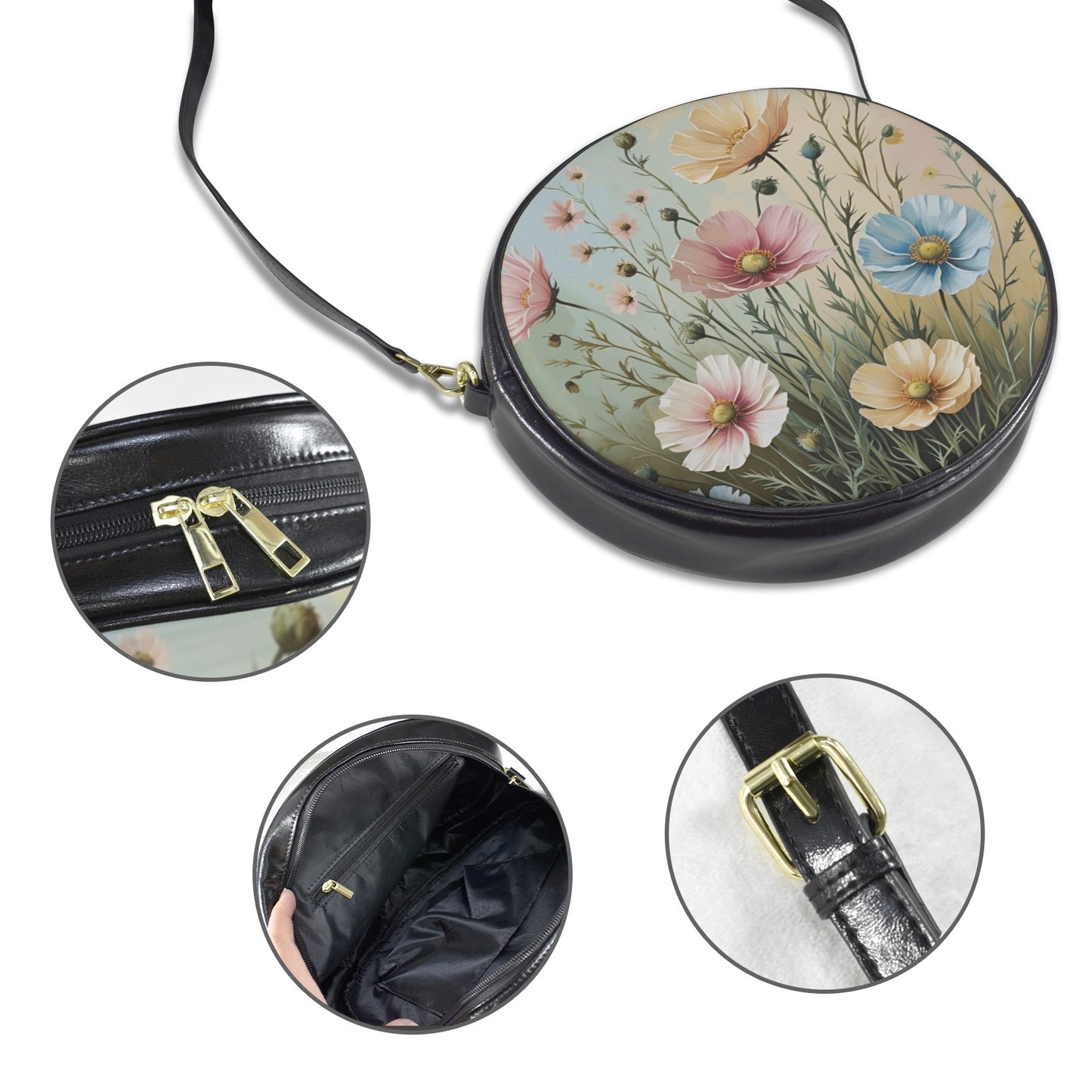 Borsa Rotonda a tracolla "Bouquet in Fiore"