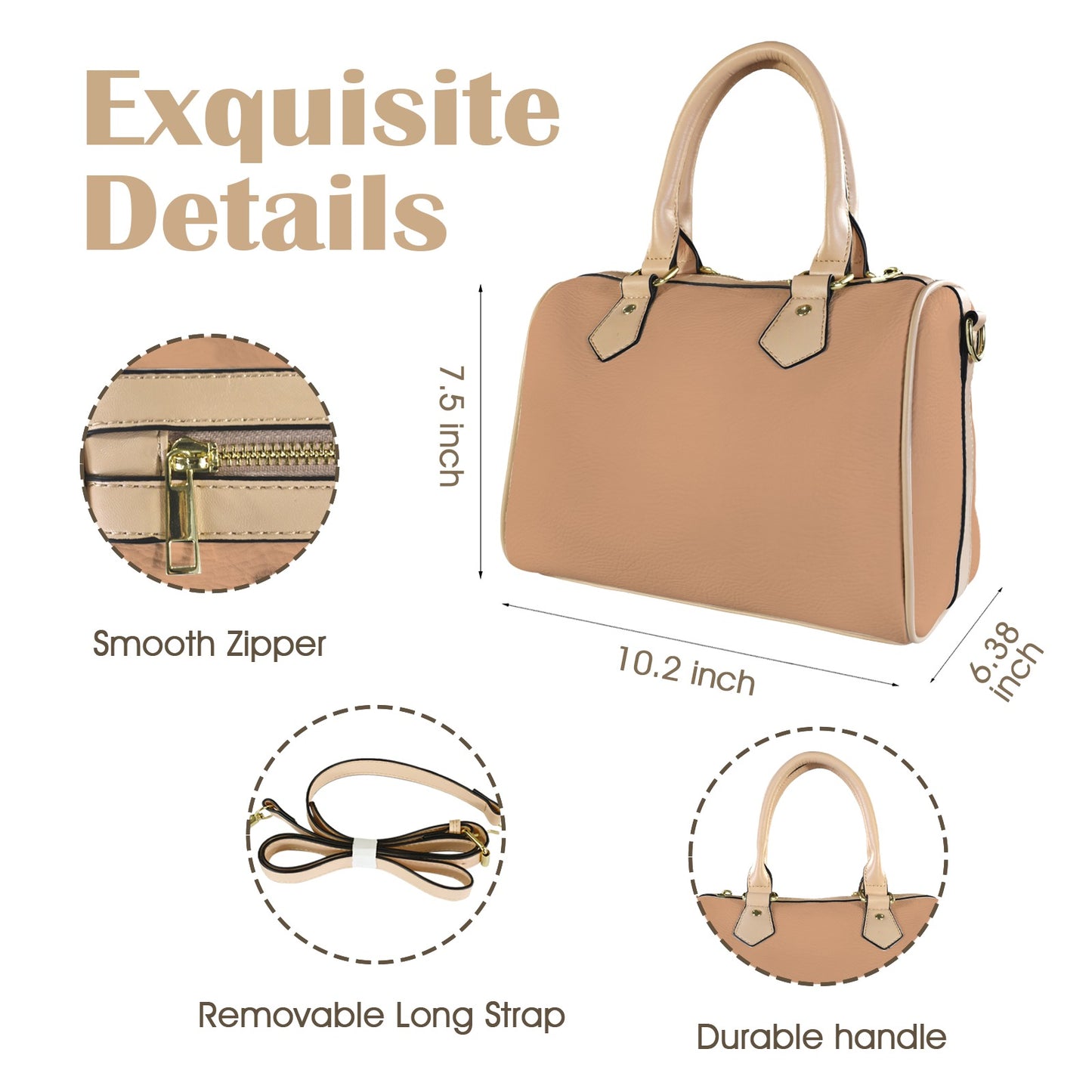 Borsa con manico in tinta unita "Rosa"